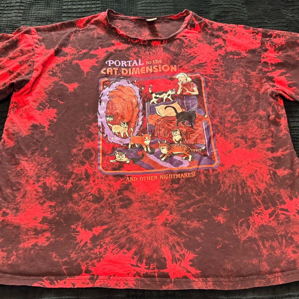 Portal to the Cat Dimension T-Shirt - Red and Black